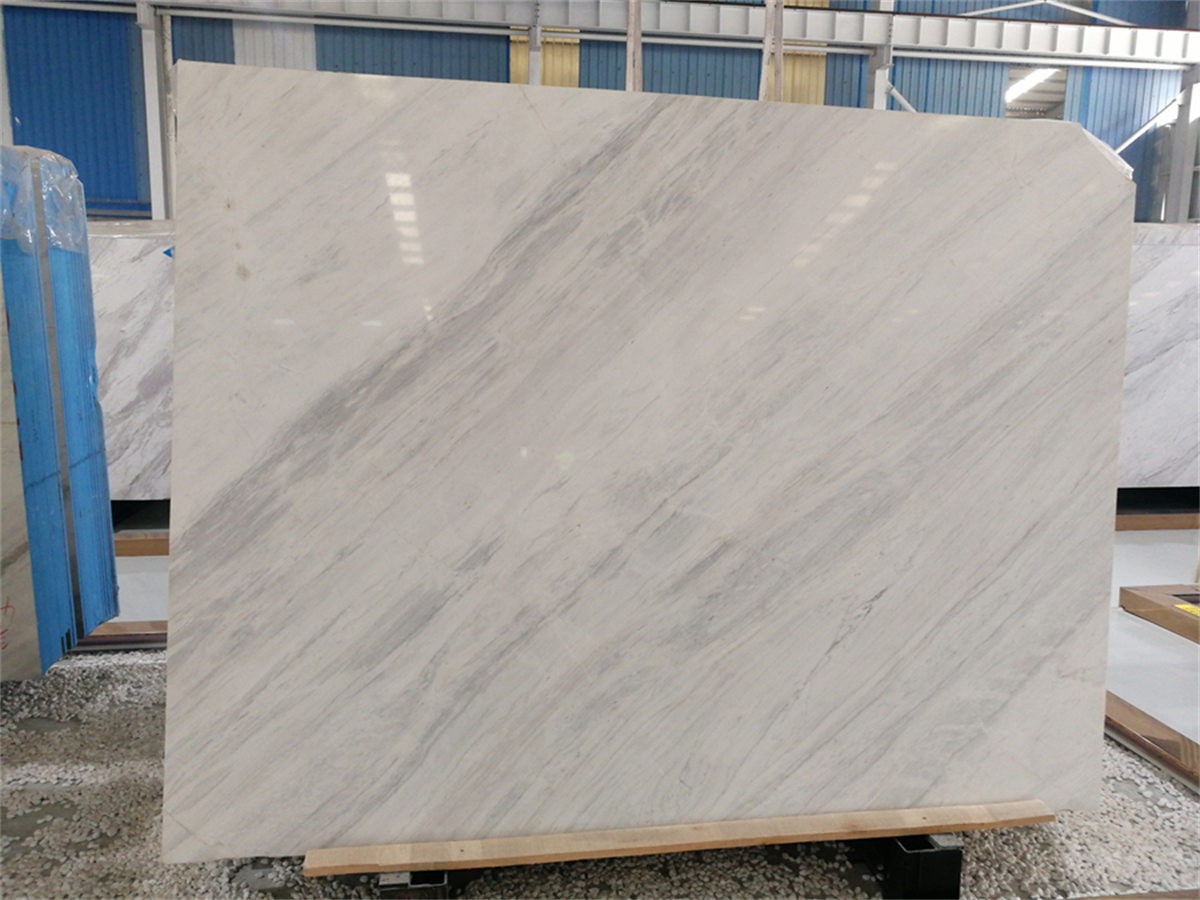 Polished ariston white marble slab
