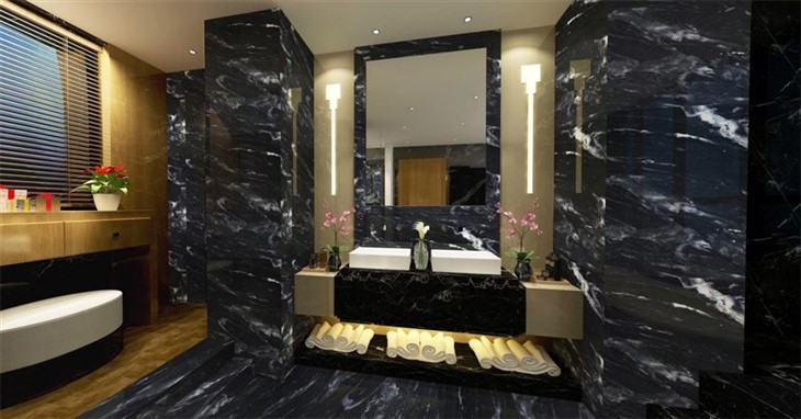 Juodos akmens sienos plytelės