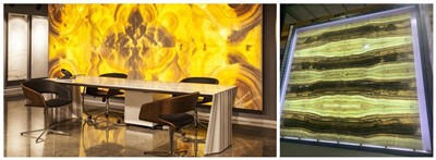 Marmurinės akcento sienos svetainė